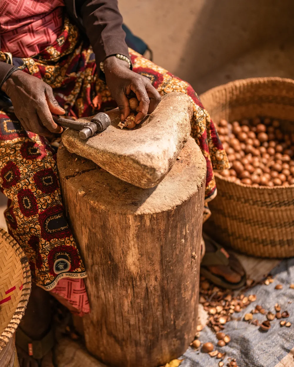 Traditional craftwork being shaped by hand